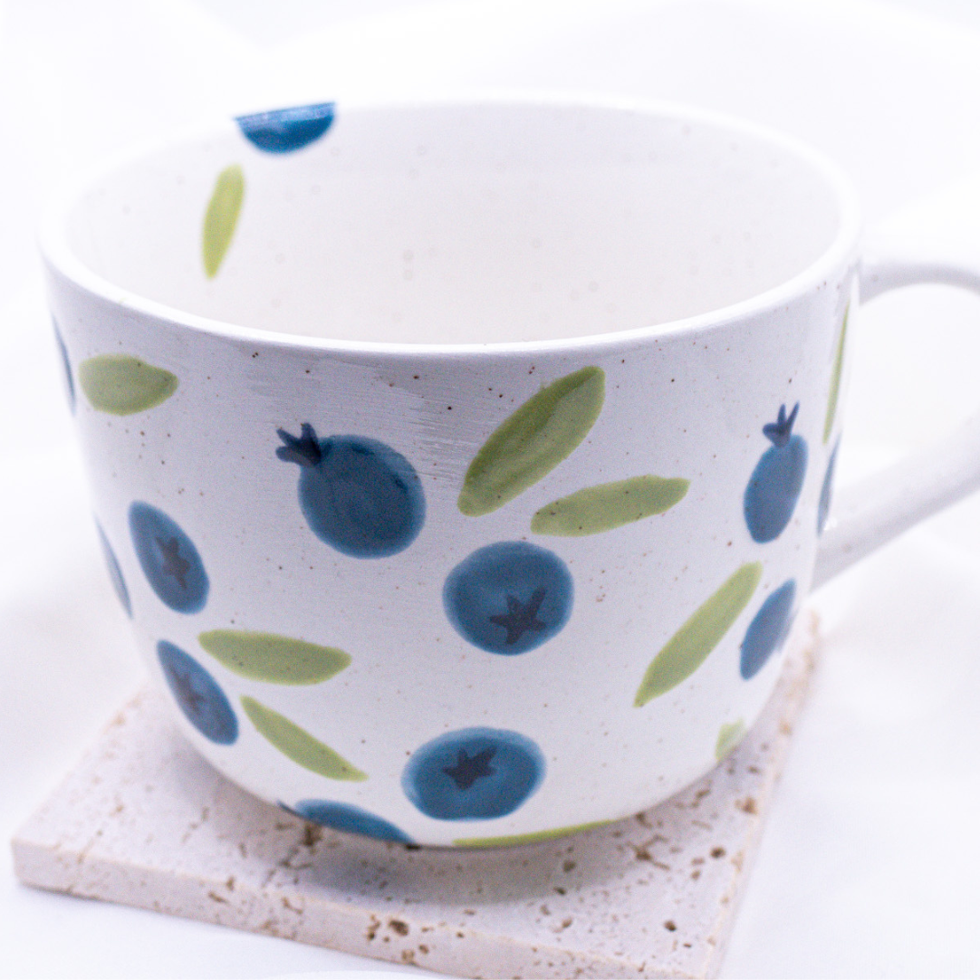 Tasse Blaubeere handbemalt Schweden - handgemachte Tasse Beeren Geschenk