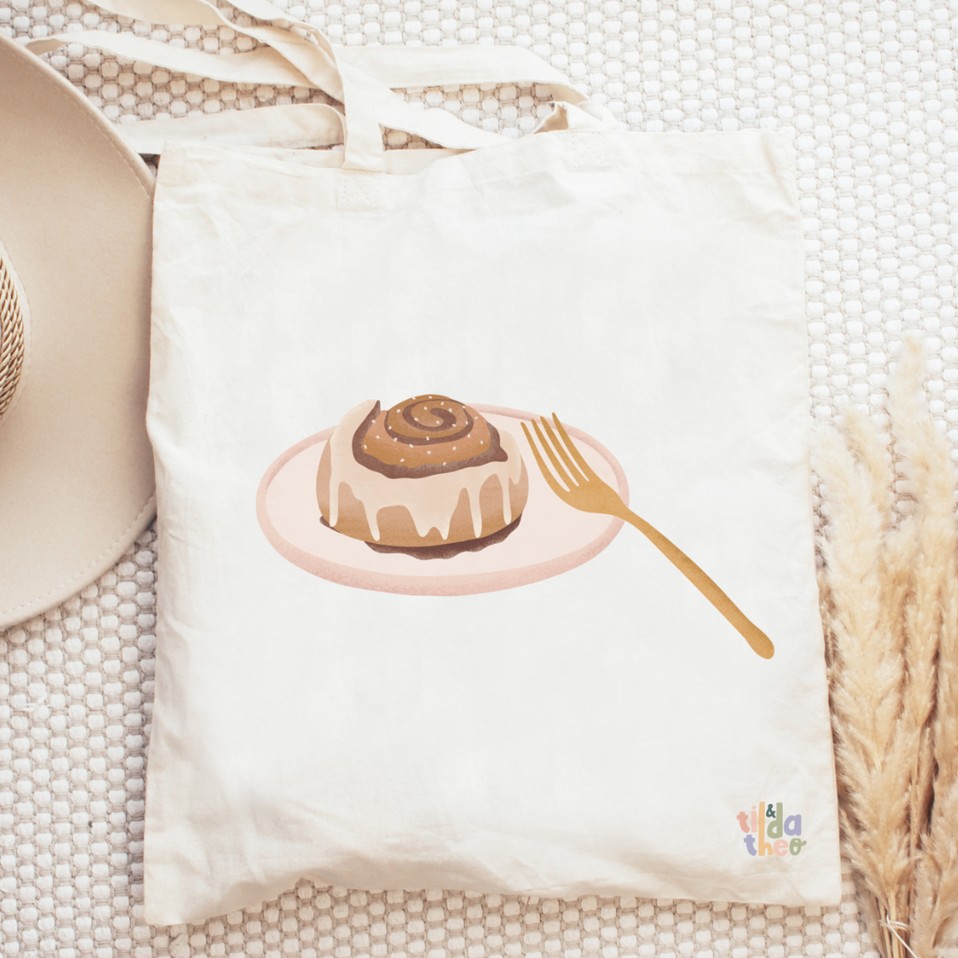 Stofftasche Zimtschnecke Schweden - Jutebeutel Cinnamon Bun Tasche