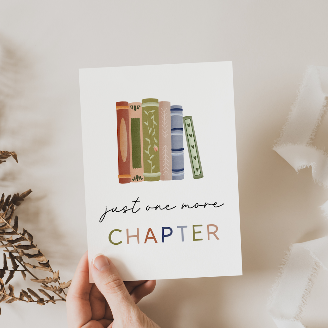 Postkarte Lesen Bücher "one more chapter" - A6 Karte Booklover