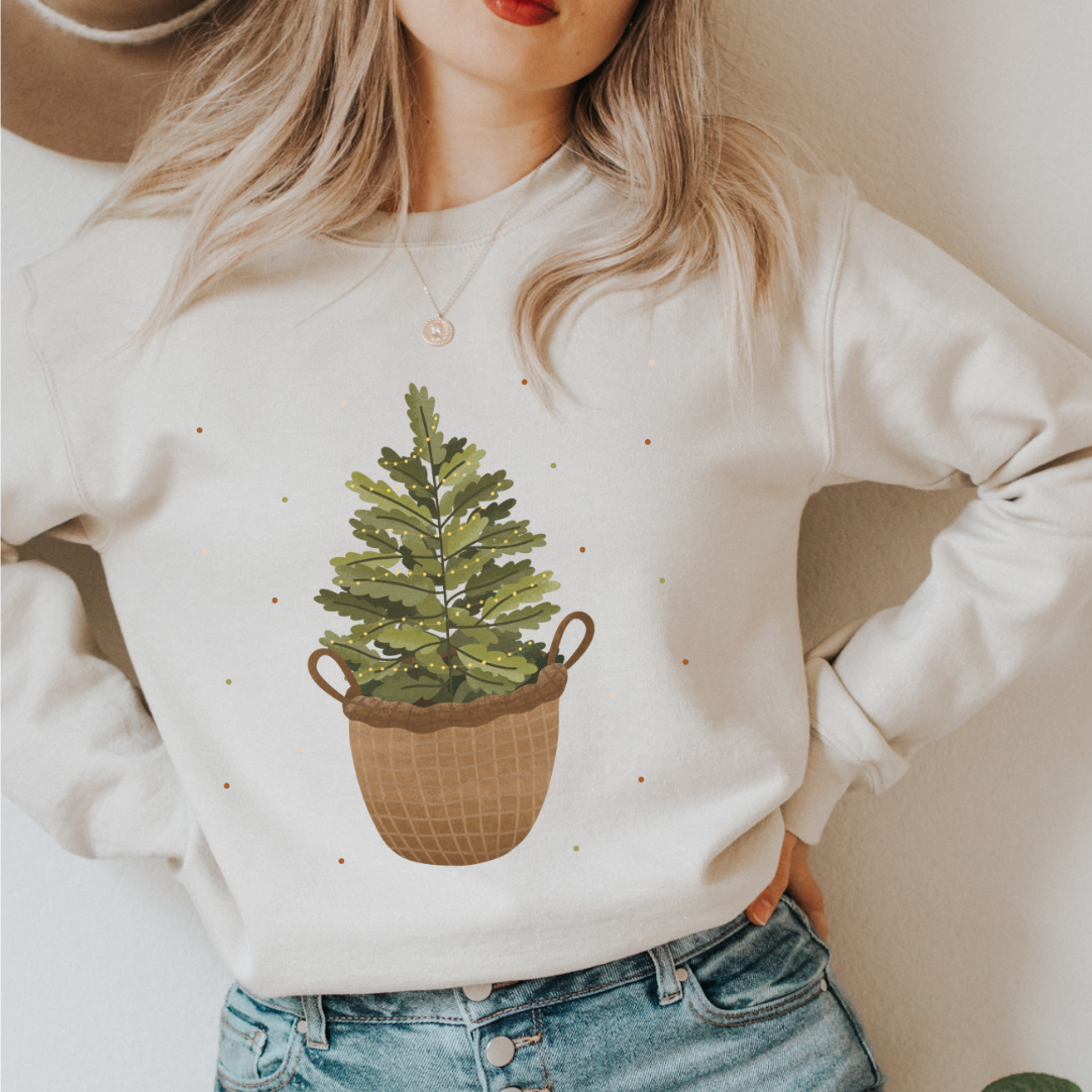 Pullover Weihnachtsbaum - Tanne im Korb Sweater