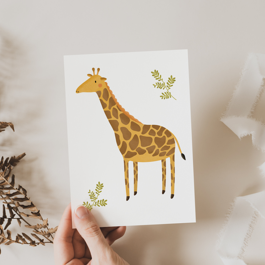 Postkarte Giraffe A6 Postkarte Kinder - Tiere Glückwünsche Geburtstag