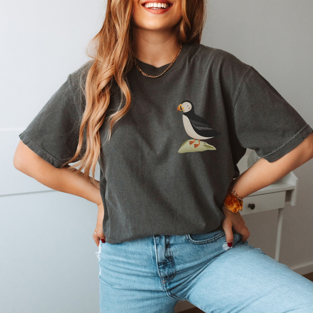 Tshirt Island Puffin - BIOBAUMWOLLE Papageientaucher Skandinavien Shirt - Iceland Souvenir