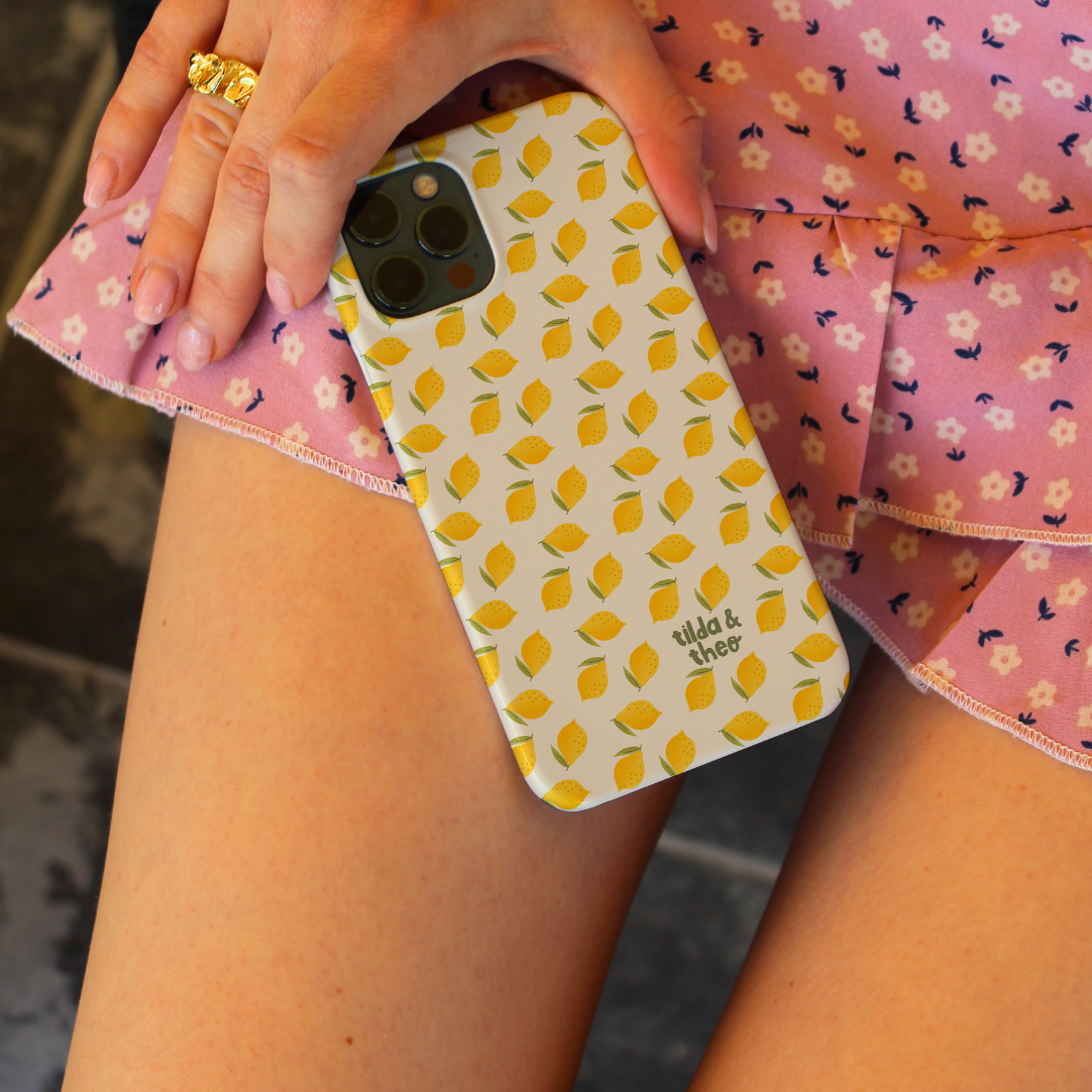 Handyhülle Zitrone Sommer für iPhone - Hard Case Hülle Zitronenmuster Limone