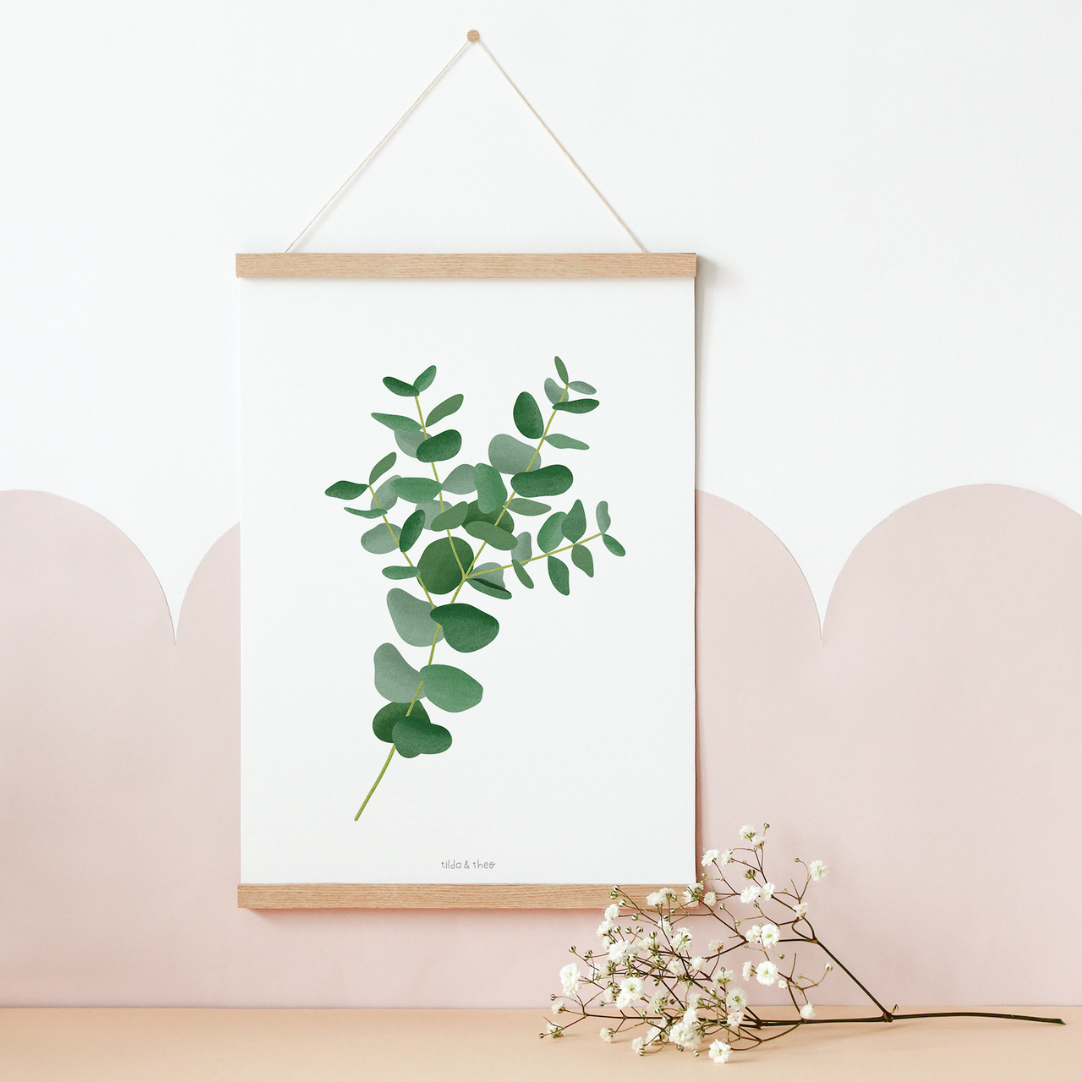 Poster Eukalyptus Zweig Botanischer Print Zweig - Wanddeko Eukalyptus