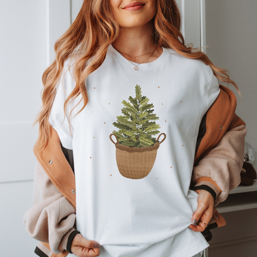 Tshirt Weihnachten Tannenbaum im Korb BIOBAUMWOLLE - Christmas Weihnachtsbaum