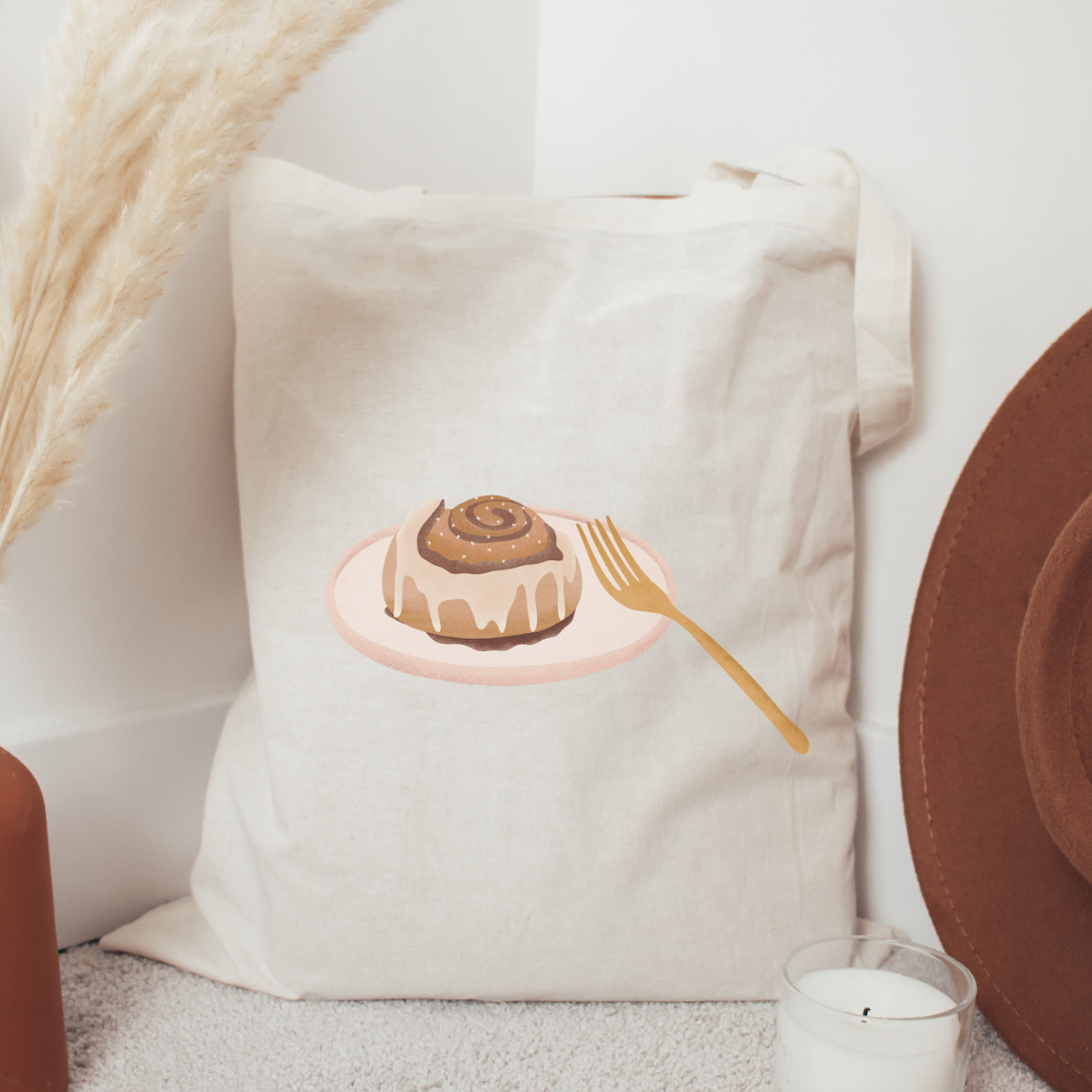 Stofftasche Zimtschnecke Schweden - Jutebeutel Cinnamon Bun Tasche