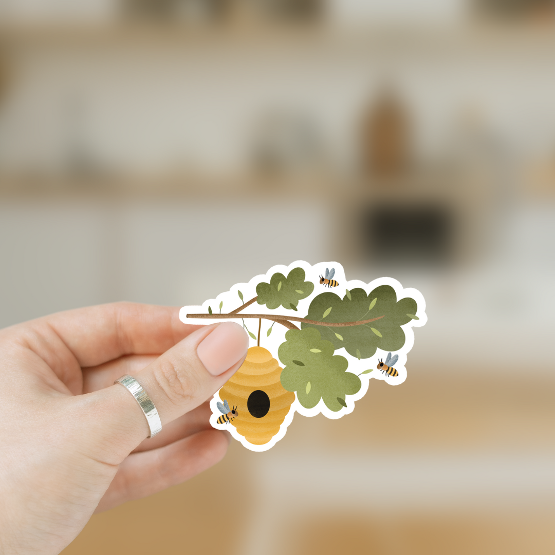 Honey Bee Sticker - Niedliche wasserdichte Vinyl-Aufkleber von Bienen und einer Honigwabe, Bienenstöcke und Honigwaben für Laptops, Wasserflaschen Honey Bee Sticker - Niedliche wasserdichte Vinyl-Aufkleber von Bienen und einer Honigwabe, Bienenstöcke und Honigwaben für Laptops, Wasserflaschen