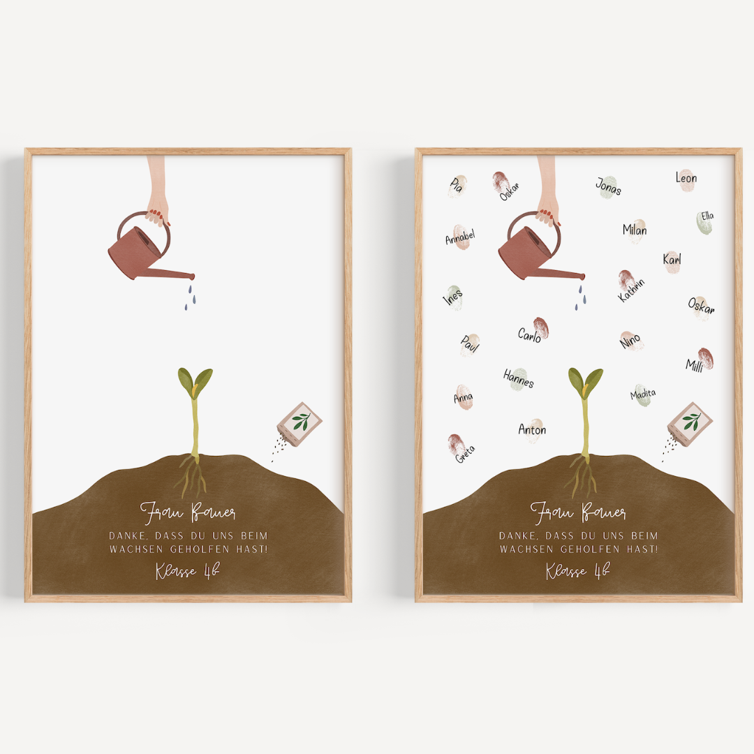 Farewell Gift Teacher Growing - Fingerprint Poster