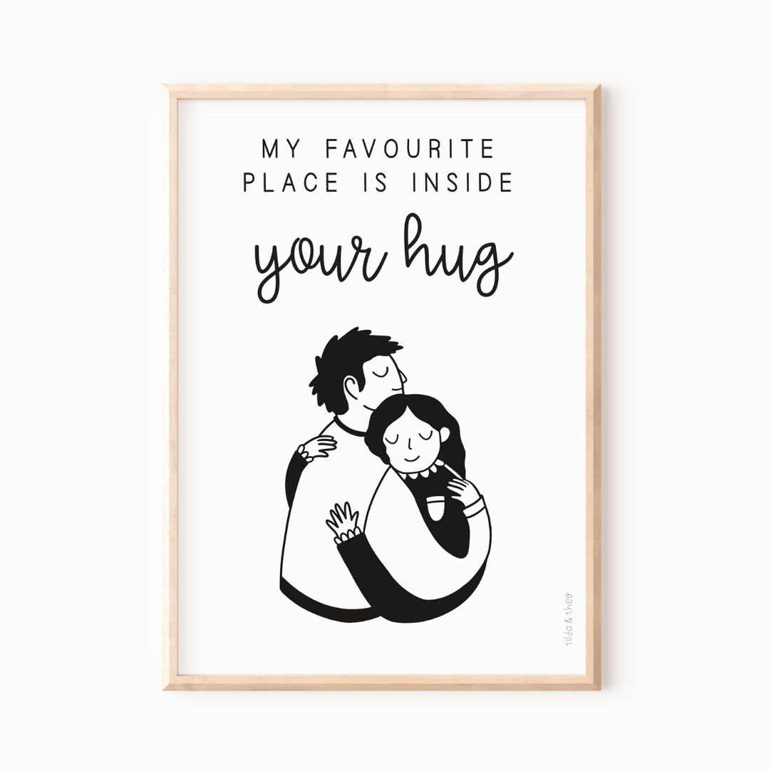 Couple Hug Poster - Wedding/Anniversary Poster