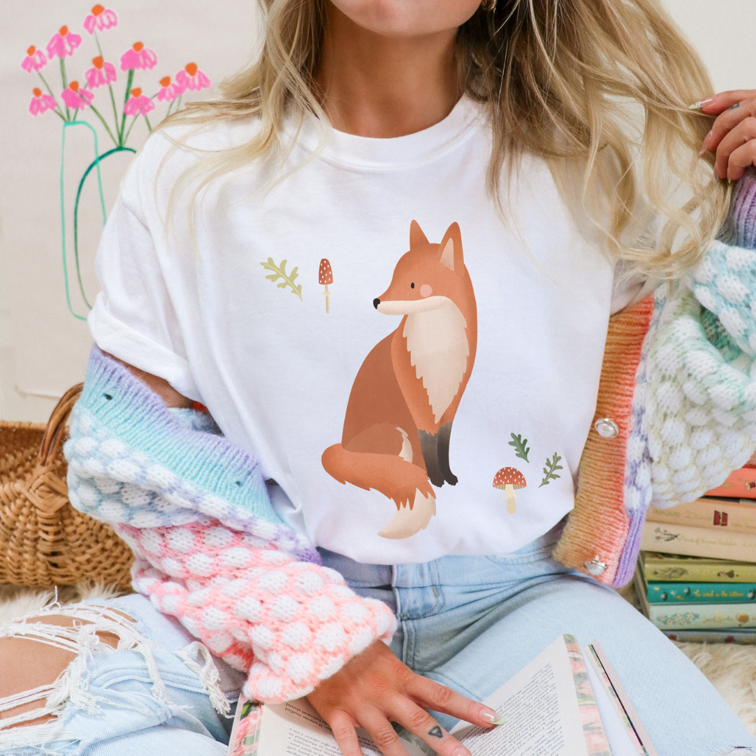 Tshirt Fuchs Waldtiere - BIOBAUMWOLLE Geschenkidee Füchse Shirt