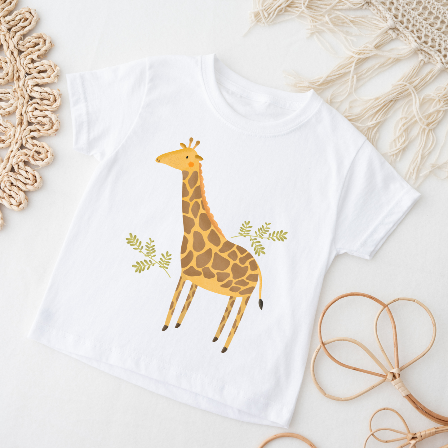 Kinder T-Shirt Giraffe BIOBAUMWOLLE - Niedliches Giraffen Shirt für Kinder - Kindershirt