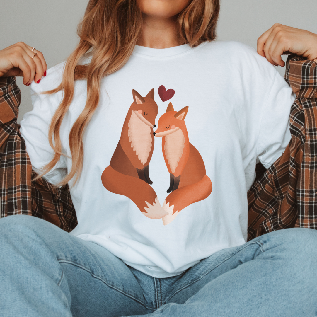 T-Shirt Füchse Liebe - BIOBAUMWOLLE Paarshirt Fuchs Geschenk