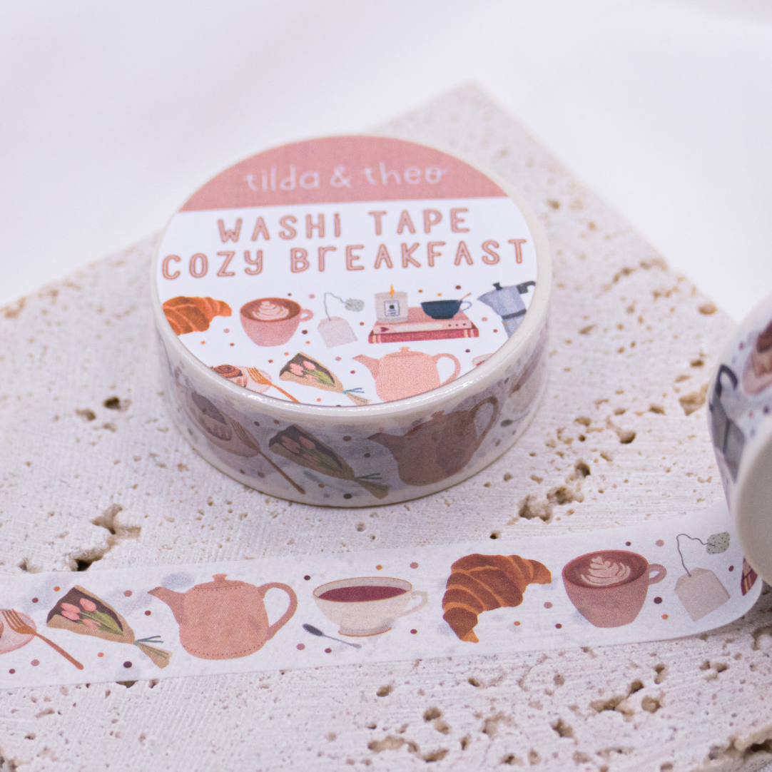 Washi Tape Frühstück Kaffee Klebeband Breakfast Pattern - Cozy Brunch Washi Tape