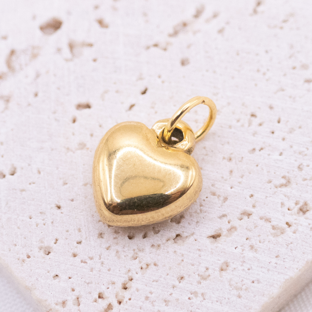 Charm Herz - Anhänger rundes Herz golden