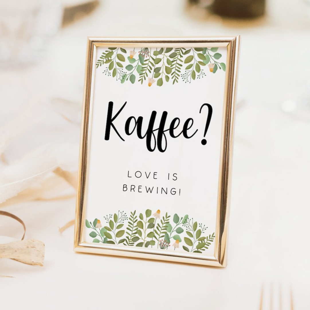 Schild Hochzeit Kaffee Wagen - Hochzeitsdeko Schild Coffee