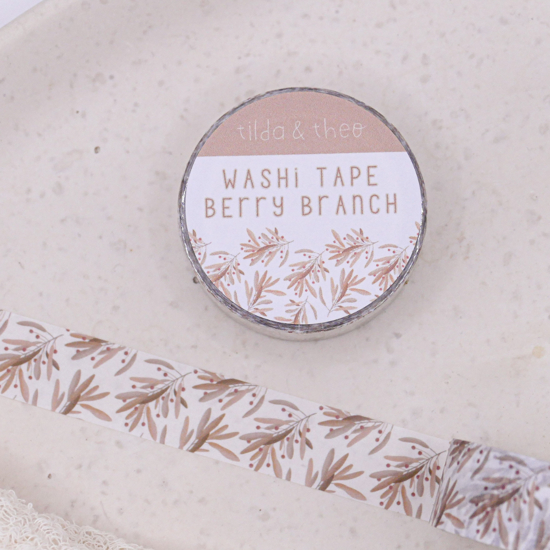 Washi Tape Zweige Blüten - Klebeband Masking Tape Berry Branch