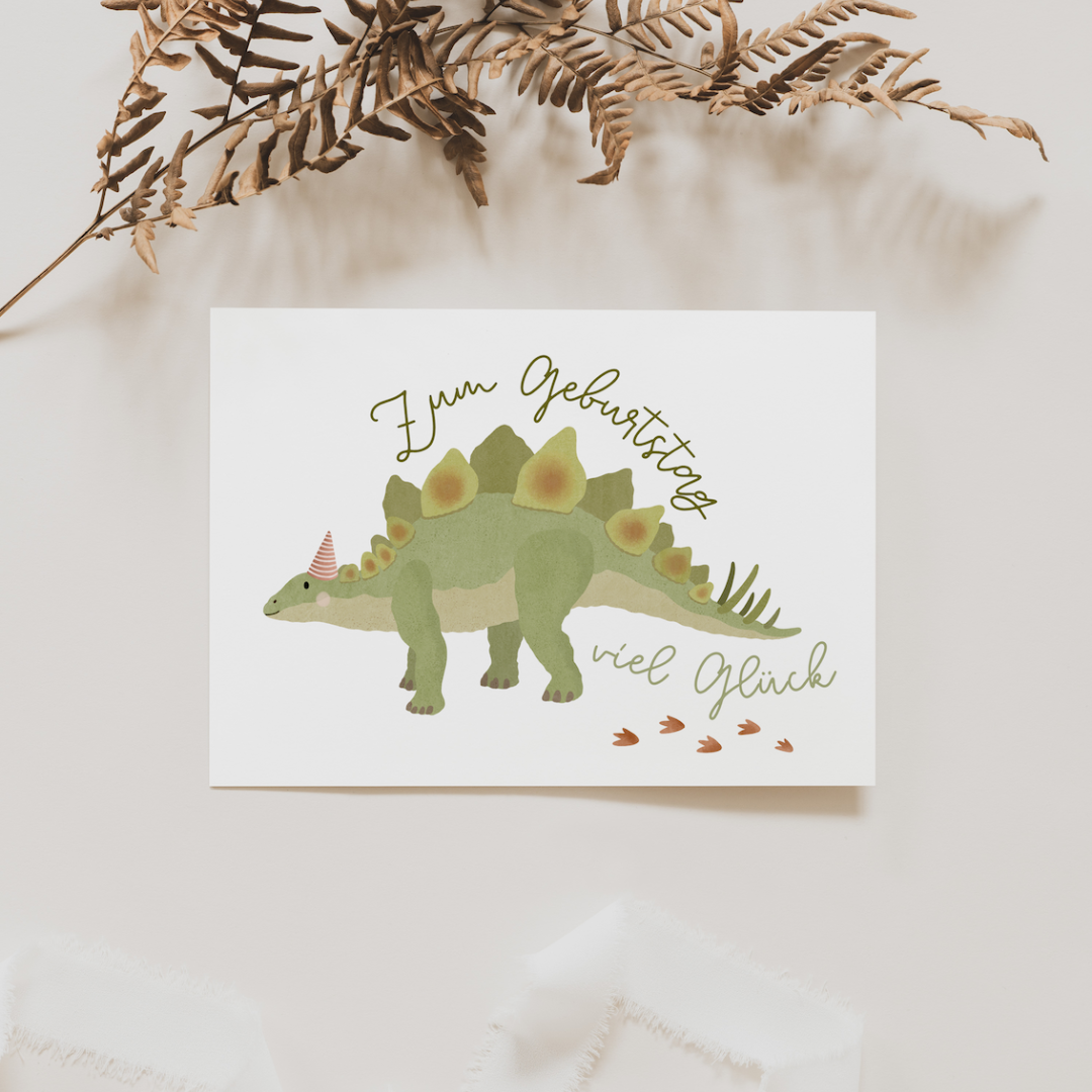 Postcard Dino - Birthday Dinosaur