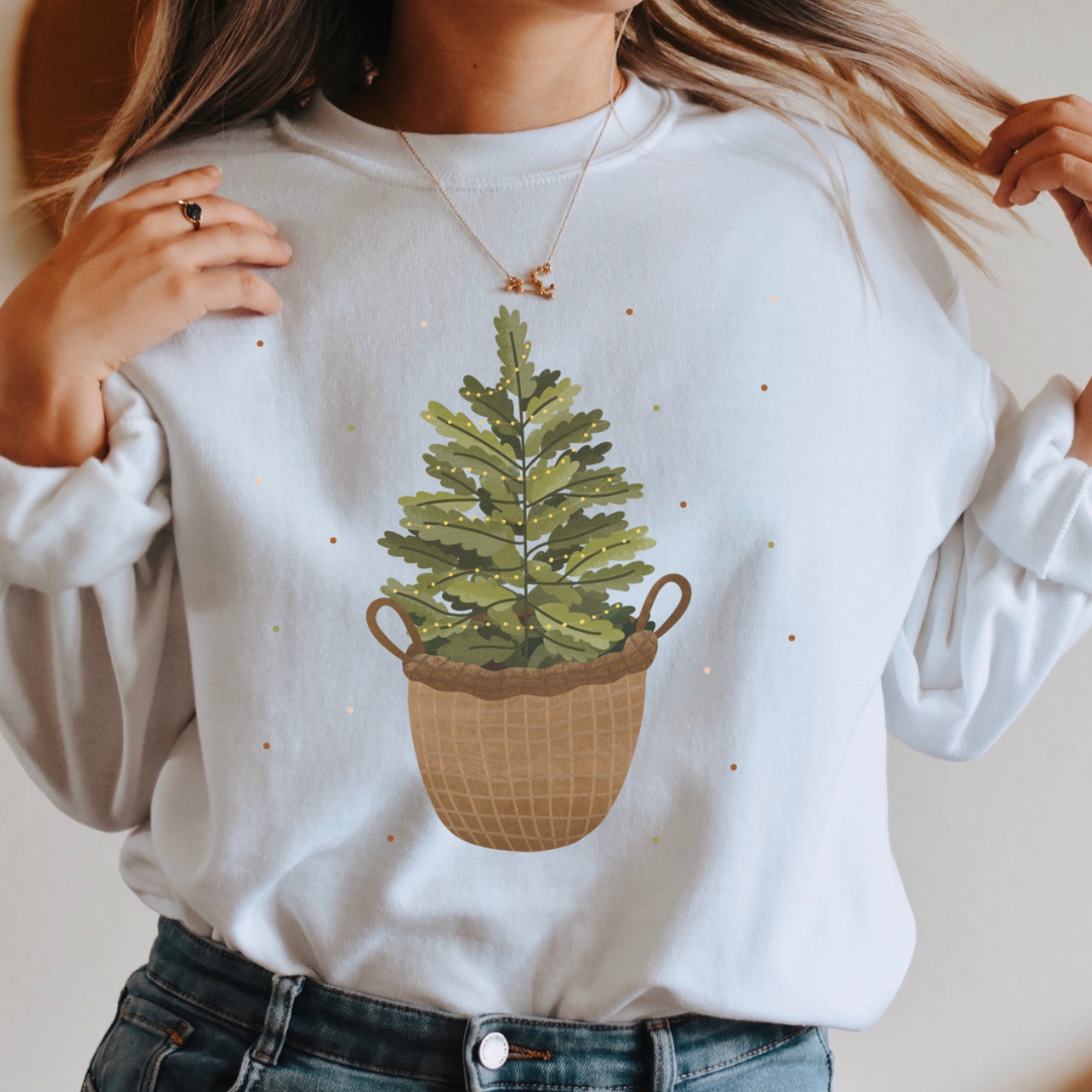 Pullover Weihnachtsbaum - Tanne im Korb Sweater