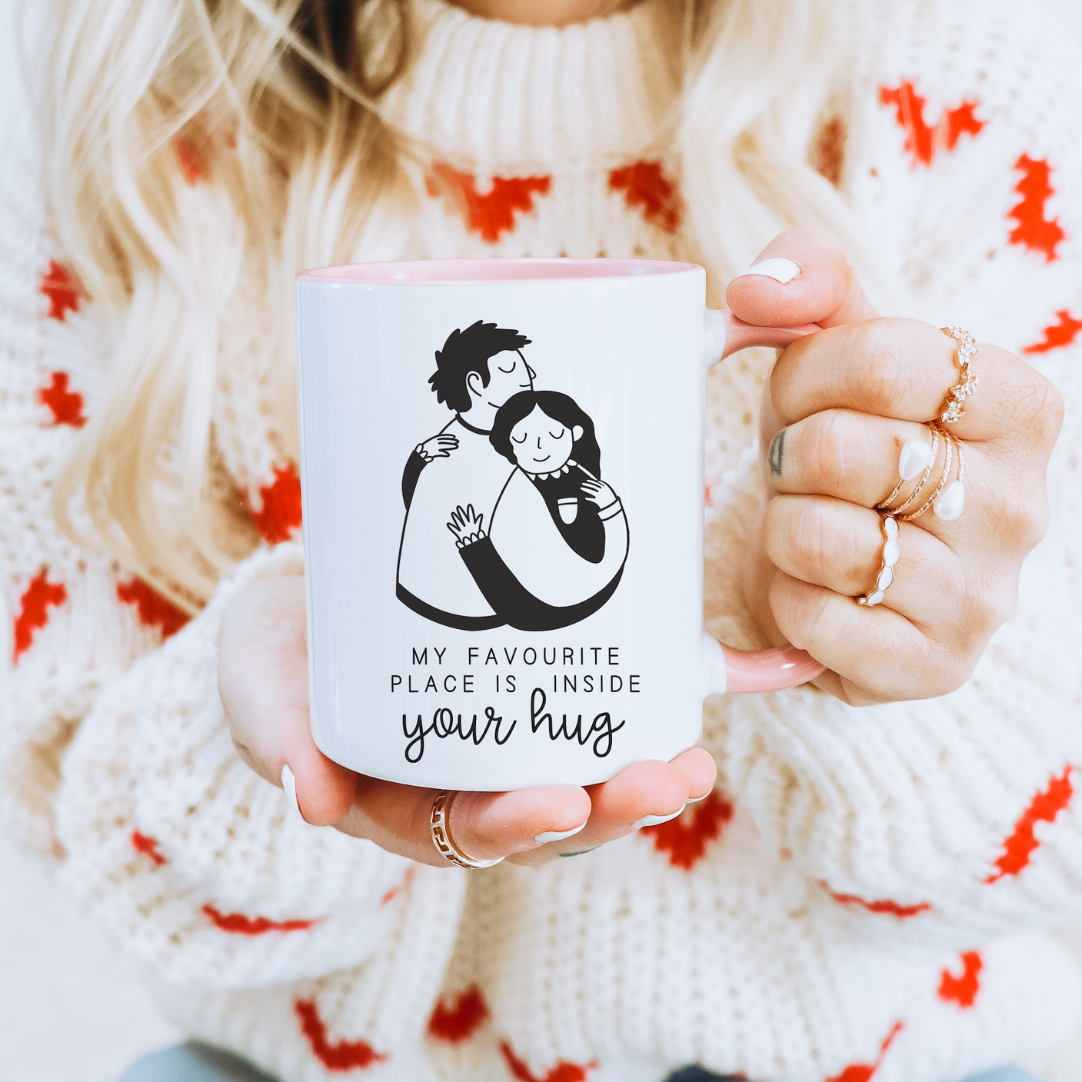 Mug couple hug - enamel mug 0.3 ml 