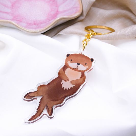 Schlüsselanhänger Otter Tier Acryl - Geschenk Einzug Fischotter süßer Schlüsselanhänger