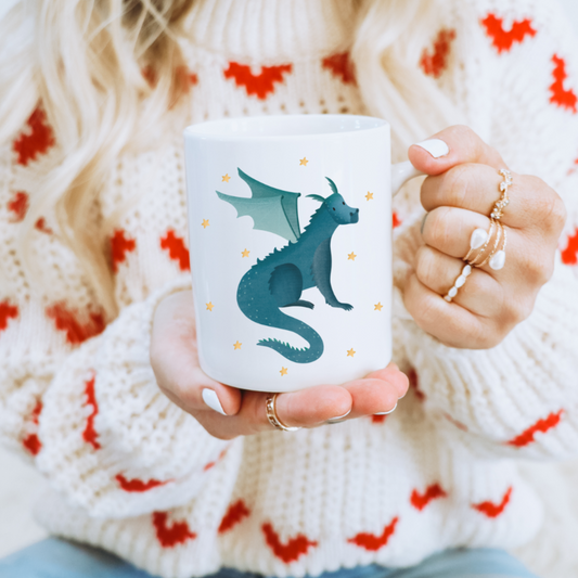 Tasse Drache Sterne - Magie Tasse Bücher & Lesen - Fantasy Kaffeetasse