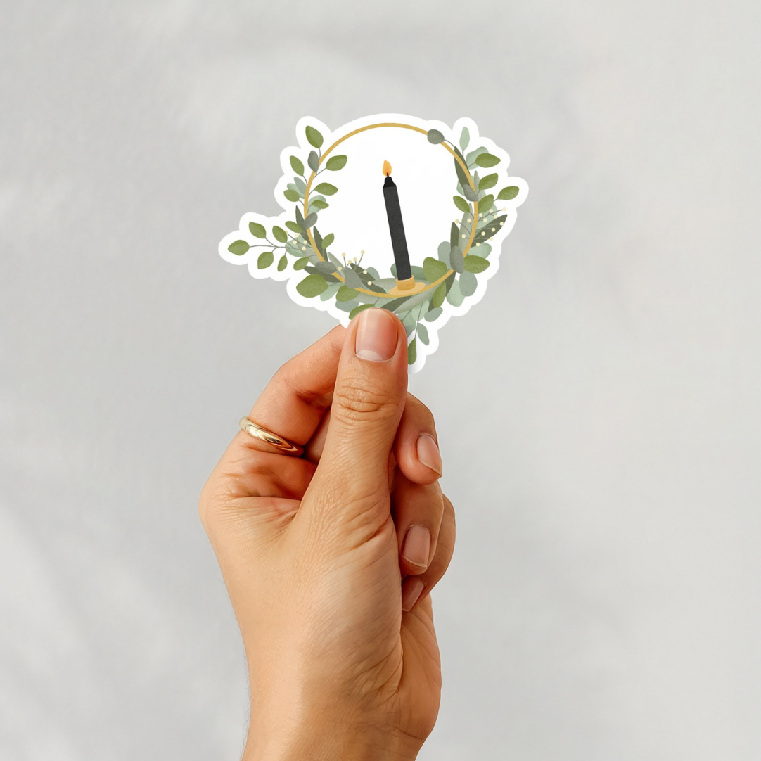 Sticker Türkranz Eukalyptus Vinyl - Aufkleber Weihnachten Kranz Kiss Cut