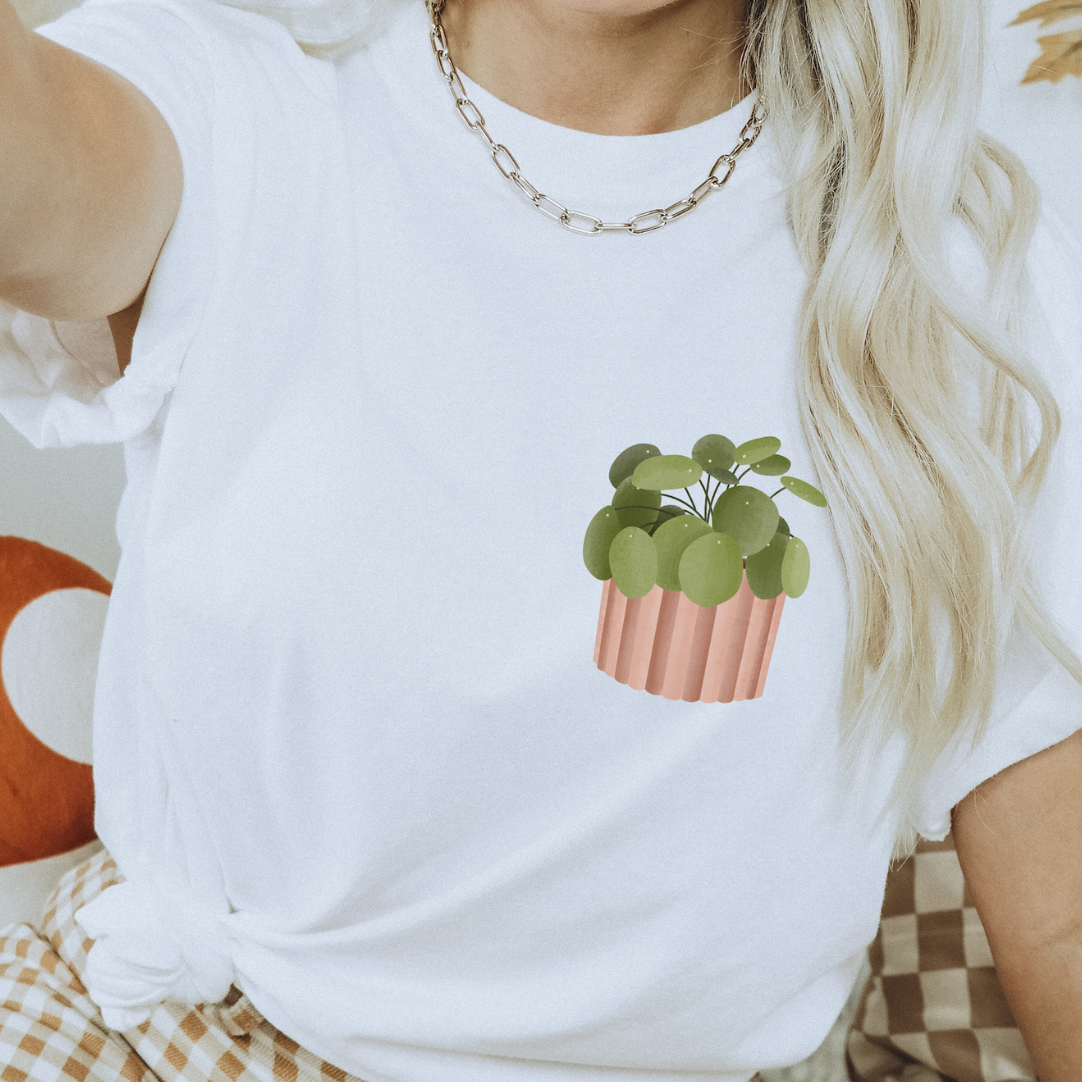 T-Shirt Pilea Pflanze - BIOBAUMWOLLE Zimmerpflanze Shirt Topfpflanze