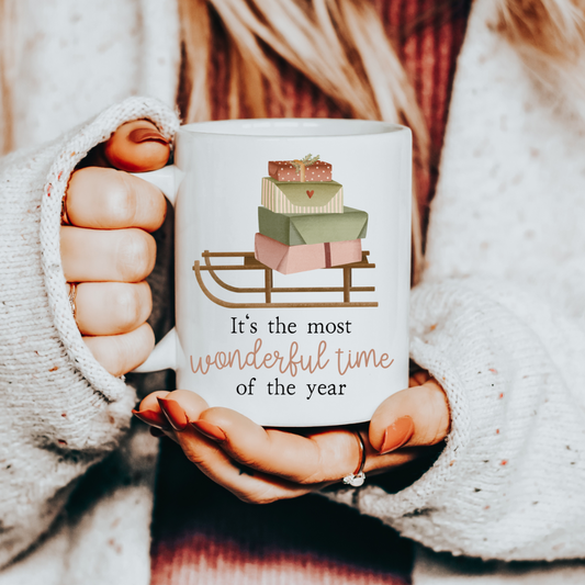 Tasse Weihnachten Schlitten Geschenke - Cottagecore Tasse Kaffeetasse Winter