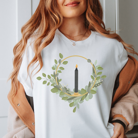 T-Shirt Weihnachten Türkranz Eukalyptus - BIOBAUMWOLLE Christmas Wreath Winter Shirt