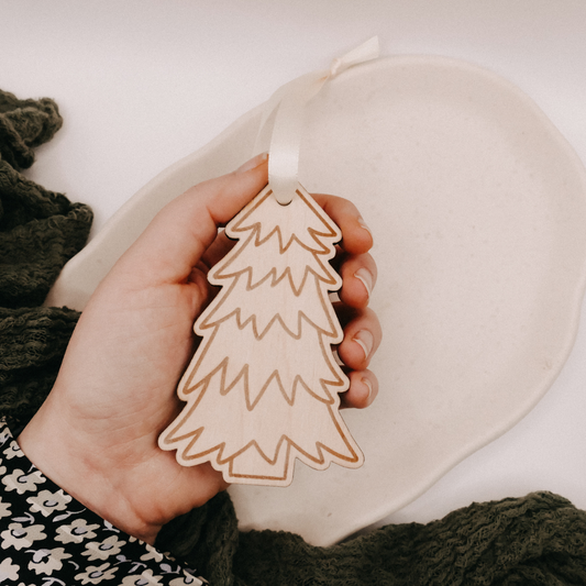 Tannenbaumanhänger Christbaum aus Holz - Weihnachten Geschenkanhänger Ornament