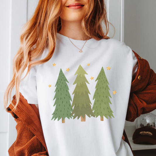 T-Shirt Weihnachtsbäume - BIOBAUMWOLLE Weihnachten Shirt Winterwald