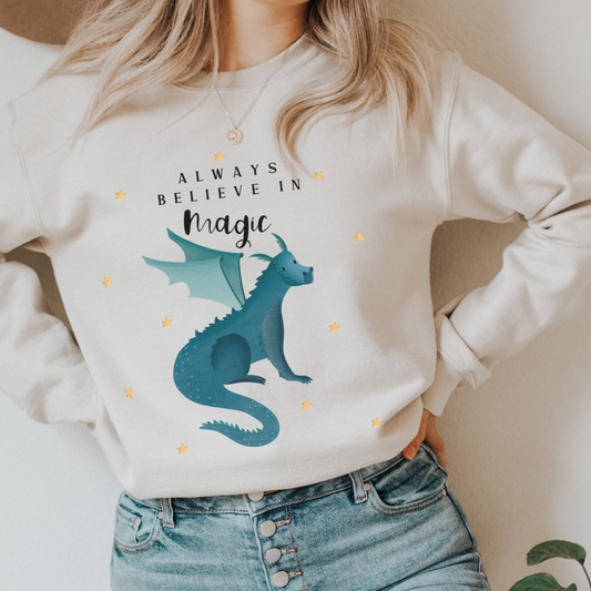 Pullover Drache Fantasie - Booklover Believe in Magic Sweater