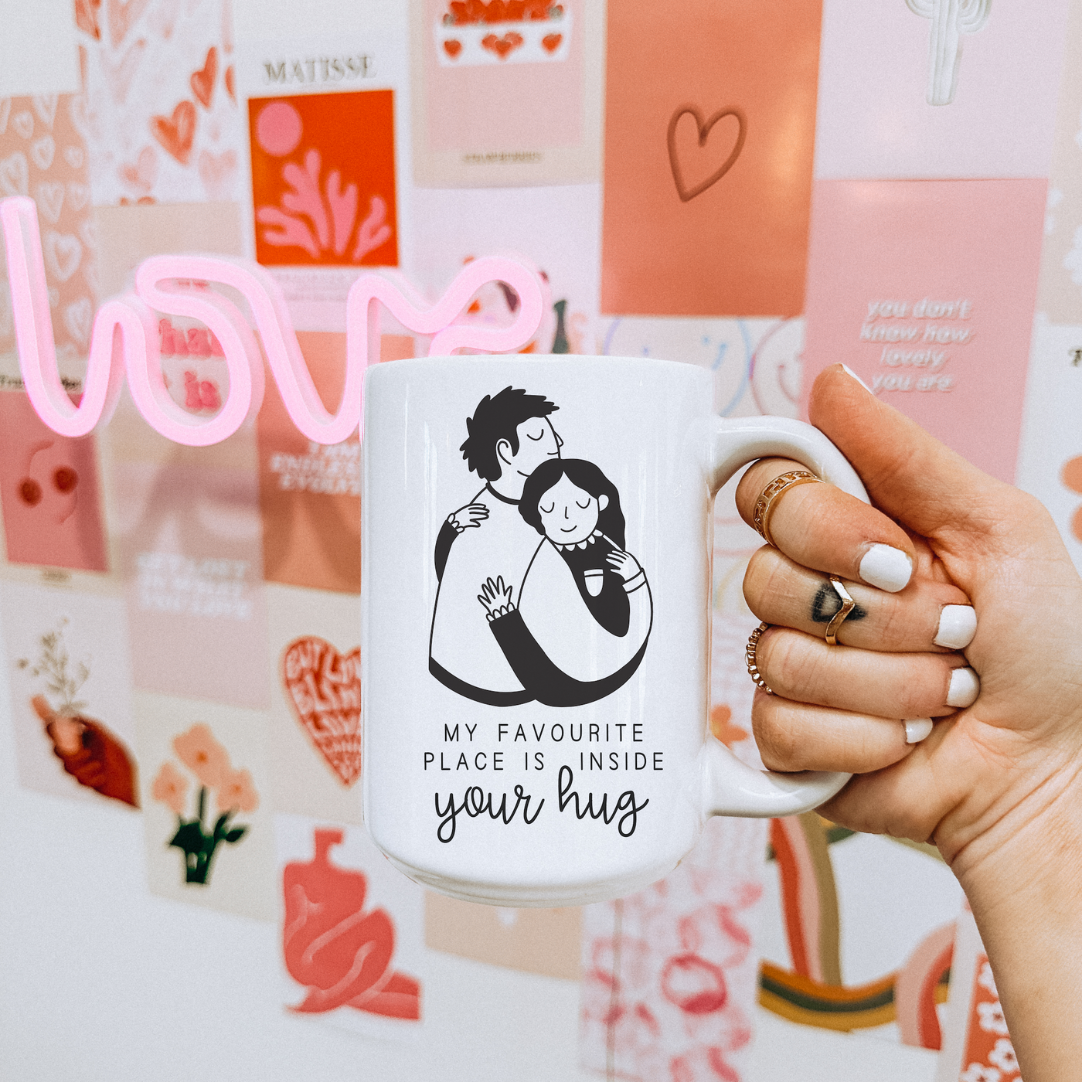 Mug couple hug - enamel mug 0.3 ml 