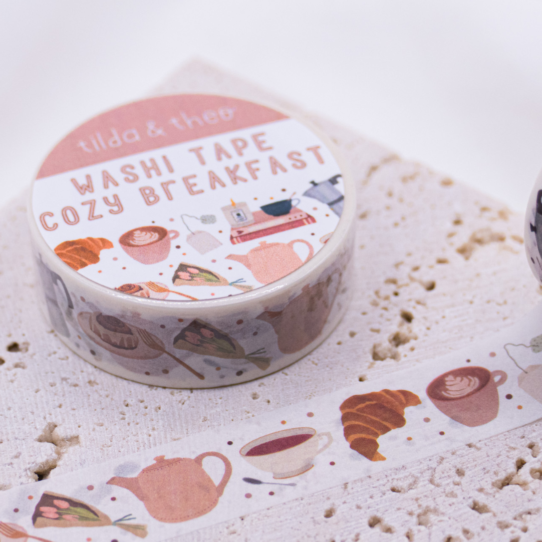 Washi Tape Frühstück Kaffee Klebeband Breakfast Pattern - Cozy Brunch Washi Tape