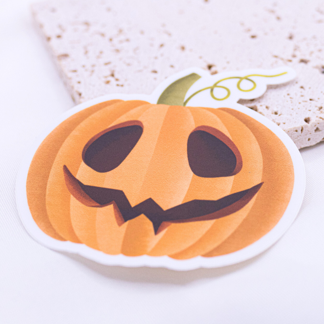 Sticker Kürbis Halloween Herbst - Vinyl Aufkleber Kürbisgesicht