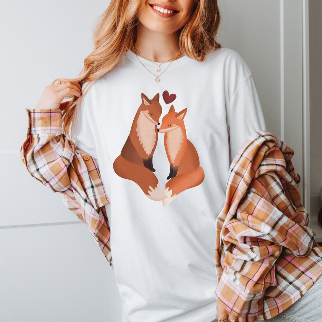 T-Shirt Füchse Liebe - BIOBAUMWOLLE Paarshirt Fuchs Geschenk