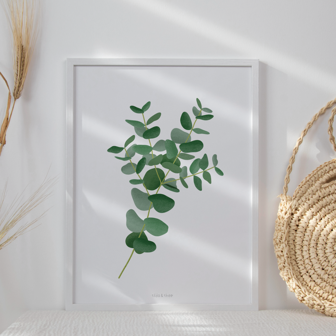 Poster Eukalyptus Zweig Botanischer Print Zweig - Wanddeko Eukalyptus