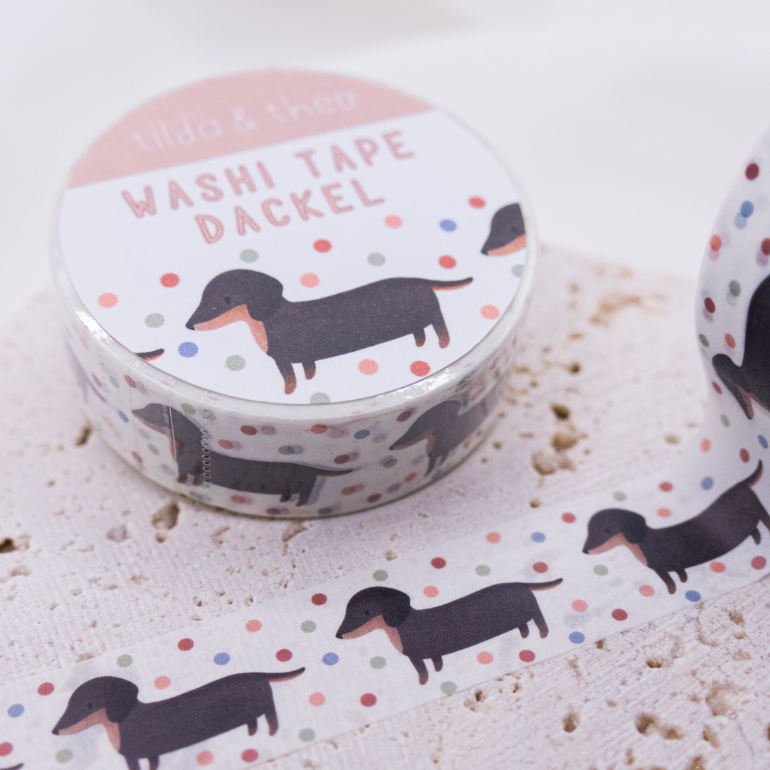 Washi Tape Dackel - Klebeband Hund Washi Tape Masking Tape Hunderasse