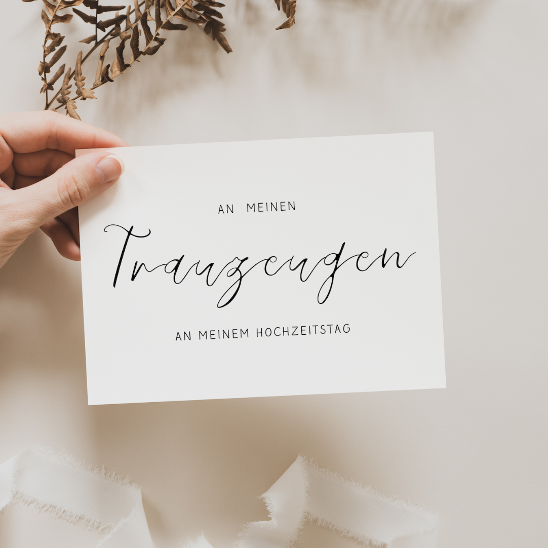 Dankeskarte an Trauzeugin & Trauzeuge "An meine Trauzeugin an meinem Hochzeitstag"