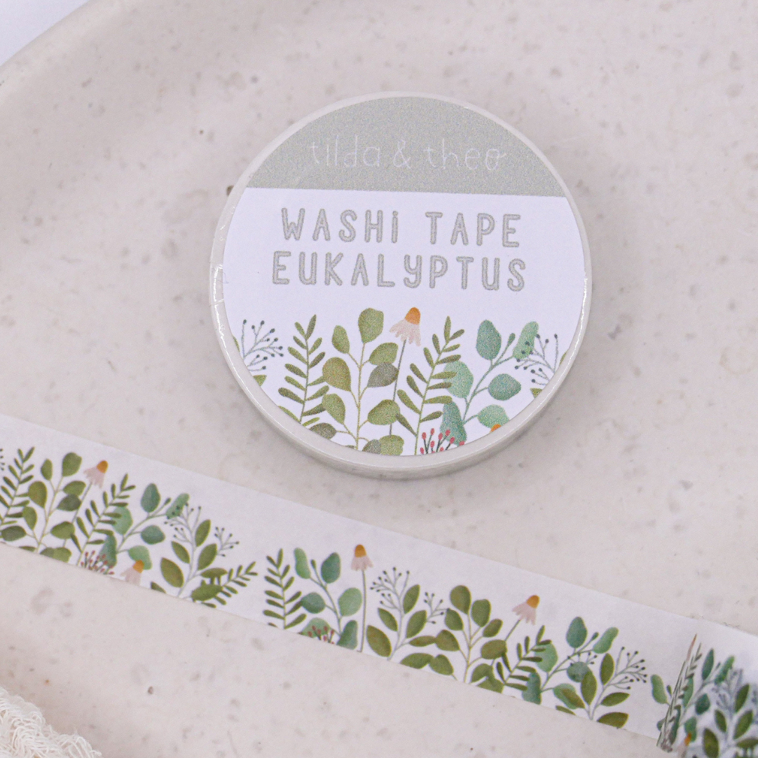 Washi Tape Eukalyptus Zweige - Klebeband Masking Tape Blumenwiese