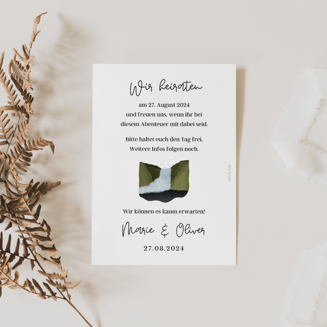 Eucalyptus Save the Date Card - ELLA 002