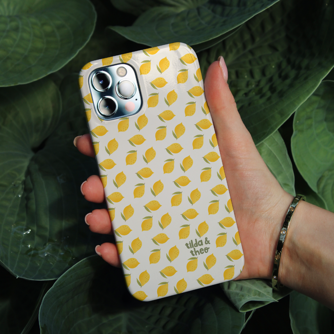 Handyhülle Zitrone Sommer für iPhone - Hard Case Hülle Zitronenmuster Limone