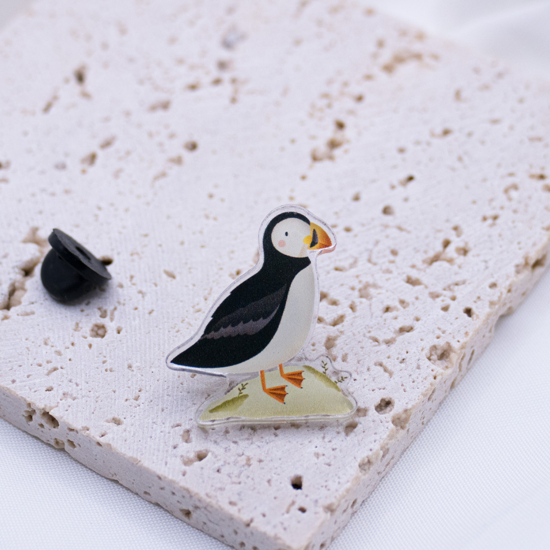 Pin Puffin Papageientaucher Acryl - Geschenk Island Skandinavien Brosche Andenken