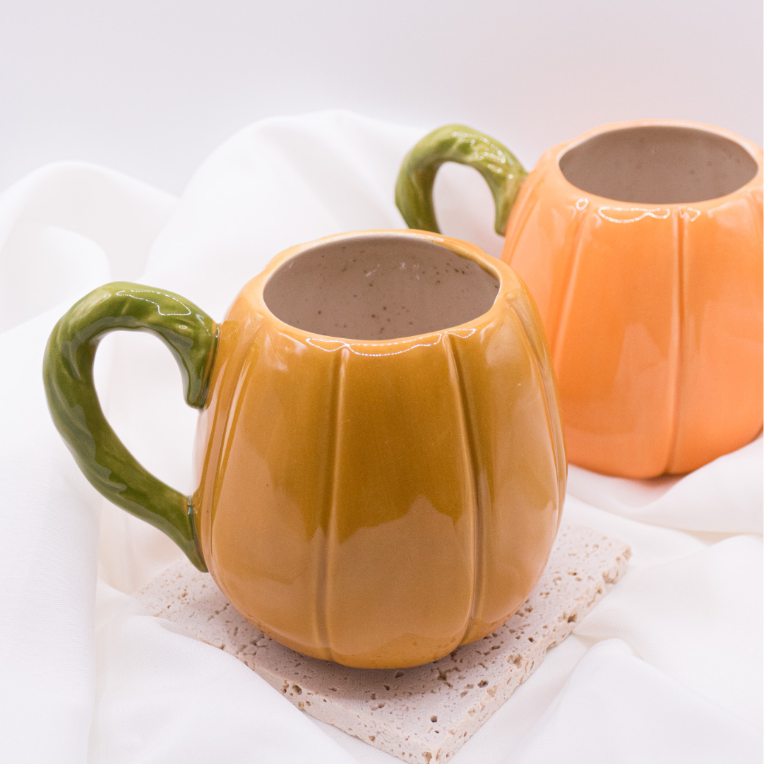 Tasse Kürbis handbemalt Halloween - Herbst Tasse Kaffeetasse Kürbisform