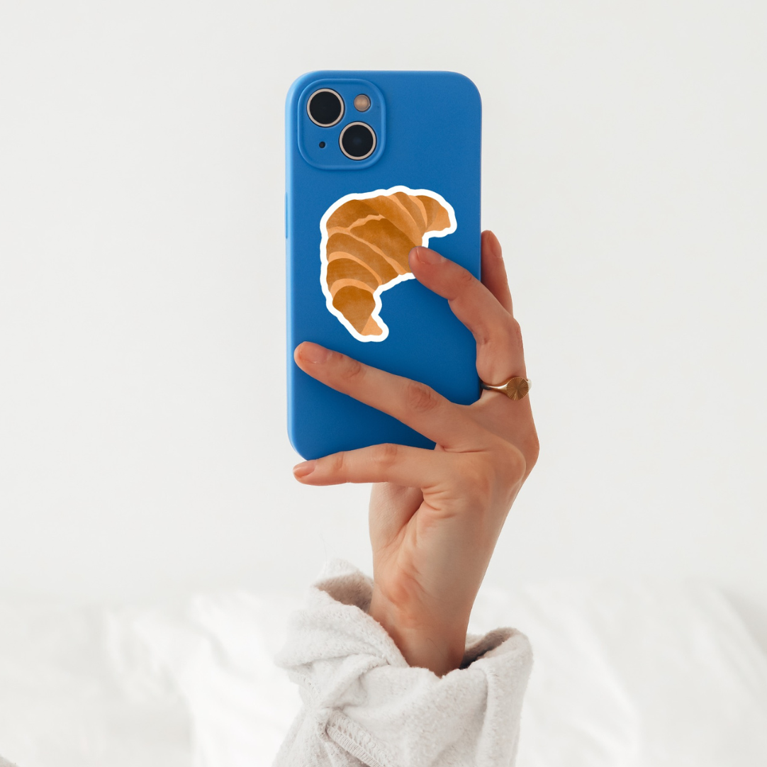 Sticker Croissant Frühstück Bäckerei Vinyl Aufkleber - croissant breakfast sticker - Aufkleber Wasserflasche