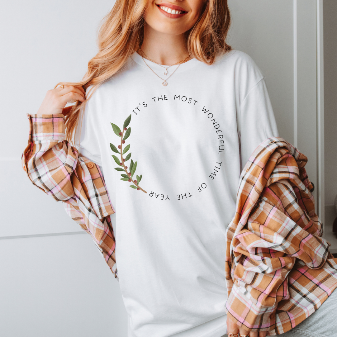 T-Shirt Weihnachten Kranz Eukalyptus aus BIOBAUMWOLLE - Christmas Wreath