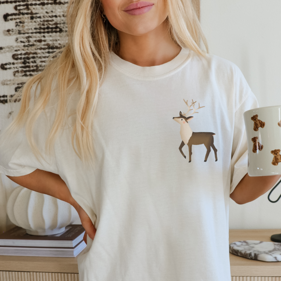 T-Shirt Rentier Norwegen - BIOBAUMWOLLE Weihnachten Skandinavien Shirt Geschenk Hirsch