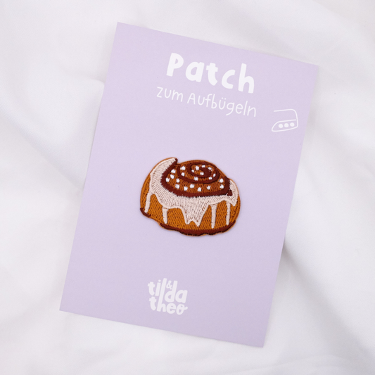 Patch Zimtschnecke Aufnäher Schweden Shirt bedrucken - Kanelbulle Geschenk Shirt verzieren Iron On Patch Schwedengeschenk