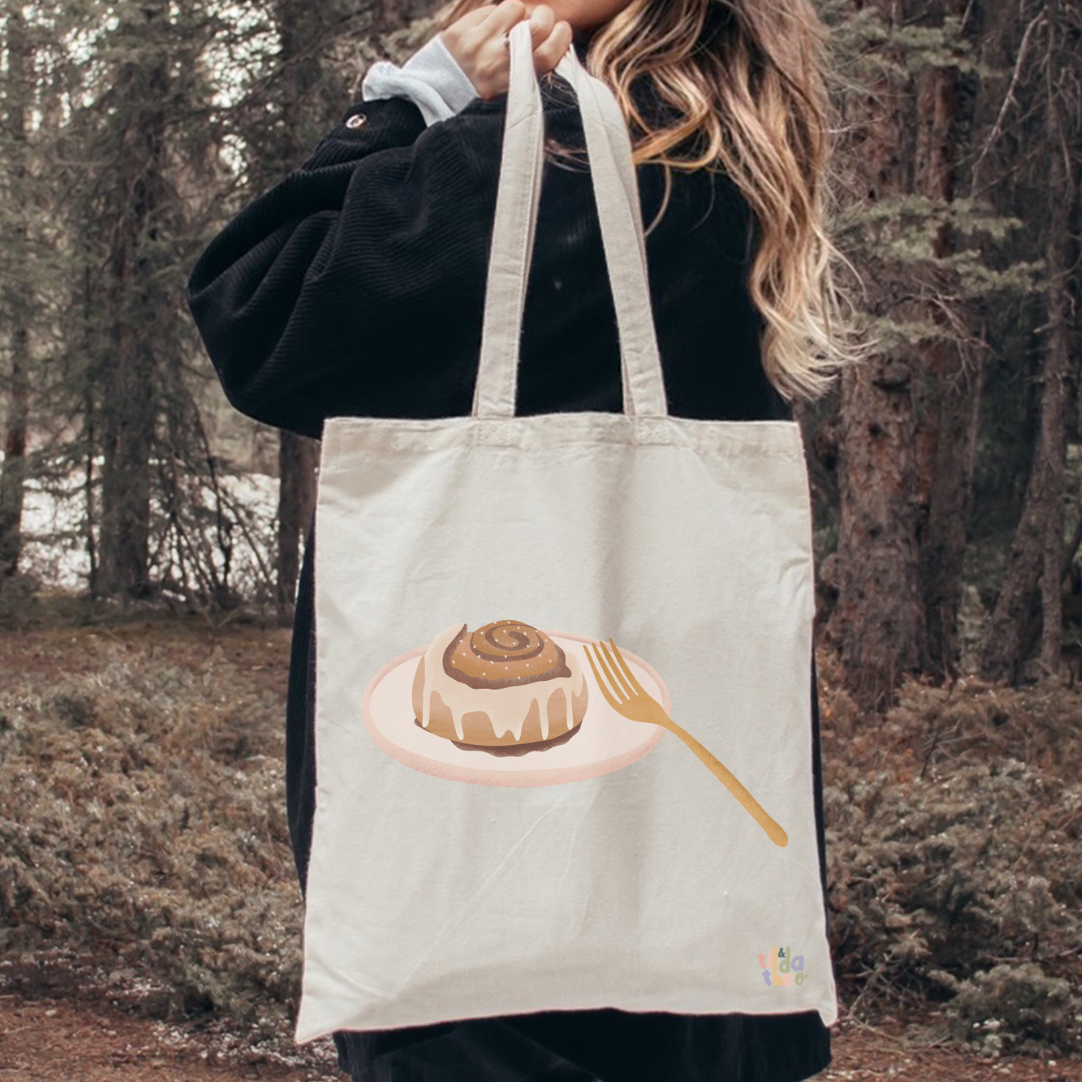 Stofftasche Zimtschnecke Schweden - Jutebeutel Cinnamon Bun Tasche