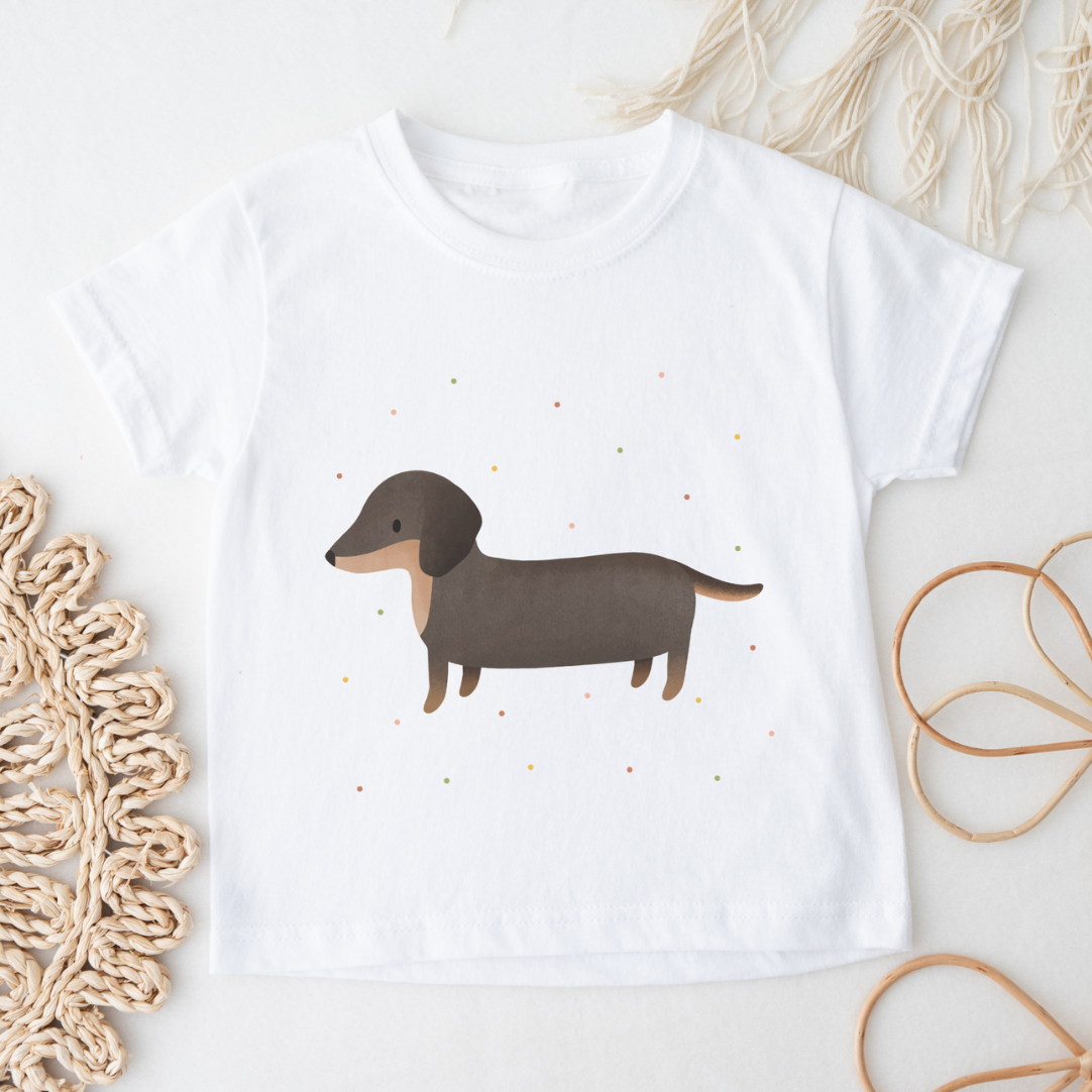 Kinder T-Shirt Dackel BIOBAUMWOLLE - Niedliches Hunde Shirt für Kinder - Kindershirt